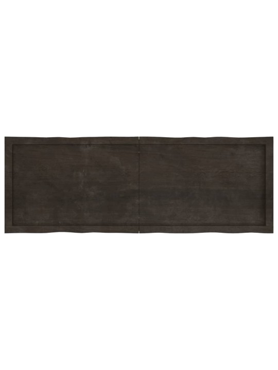 Stolní deska tmavě hnědá 140x50x(2-6)cm ošetřený dub živá hrana