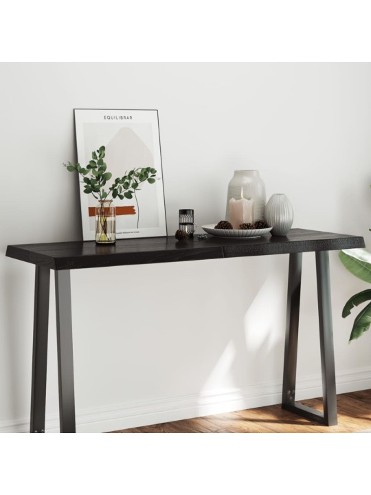 Stolní deska tmavě hnědá 140x50x(2-6)cm ošetřený dub živá hrana