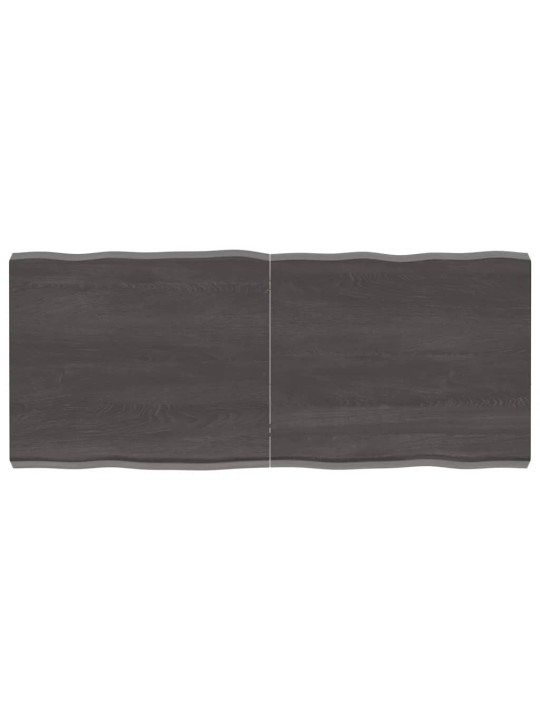 Stolní deska tmavě hnědá 140x60x(2-6)cm ošetřený dub živá hrana