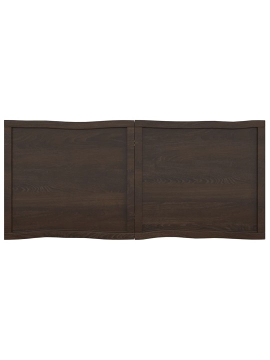 Stolní deska tmavě hnědá 140x60x(2-6)cm ošetřený dub živá hrana