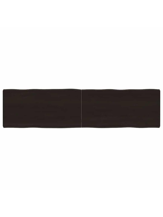 Stolní deska tmavě hnědá 160x40x(2-6)cm ošetřený dub živá hrana