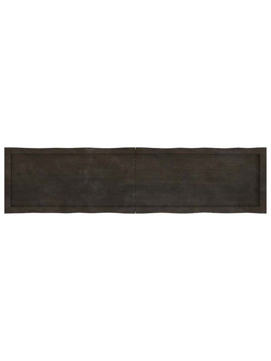 Stolní deska tmavě hnědá 160x40x(2-6)cm ošetřený dub živá hrana
