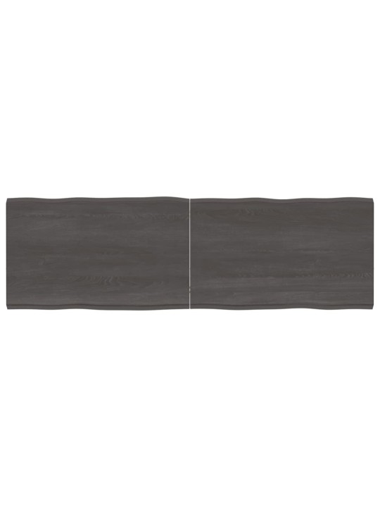 Stolní deska tmavě hnědá 160x50x(2-4)cm ošetřený dub živá hrana