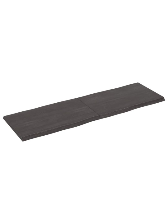 Stolní deska tmavě hnědá 160x50x(2-4)cm ošetřený dub živá hrana