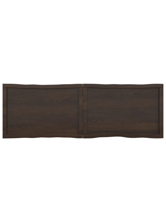 Stolní deska tmavě hnědá 160x50x(2-4)cm ošetřený dub živá hrana
