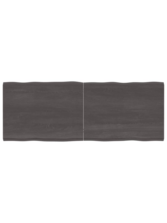 Stolní deska tmavě hnědá 160x60x(2-4)cm ošetřený dub živá hrana