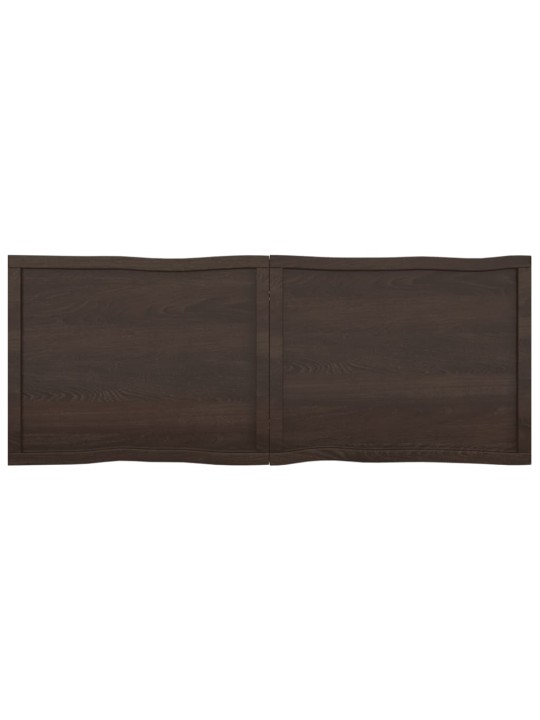 Stolní deska tmavě hnědá 160x60x(2-4)cm ošetřený dub živá hrana
