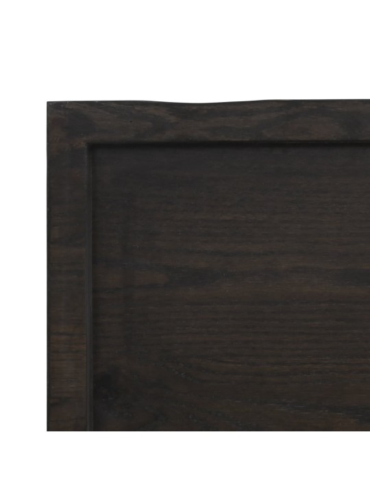 Stolní deska tmavě hnědá 160x60x(2-4)cm ošetřený dub živá hrana