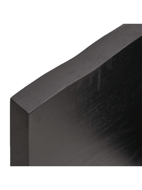 Stolní deska tmavě hnědá 160x60x(2-4)cm ošetřený dub živá hrana