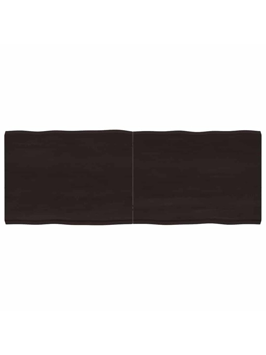 Stolní deska tmavě hnědá 160x60x(2-6)cm ošetřený dub živá hrana