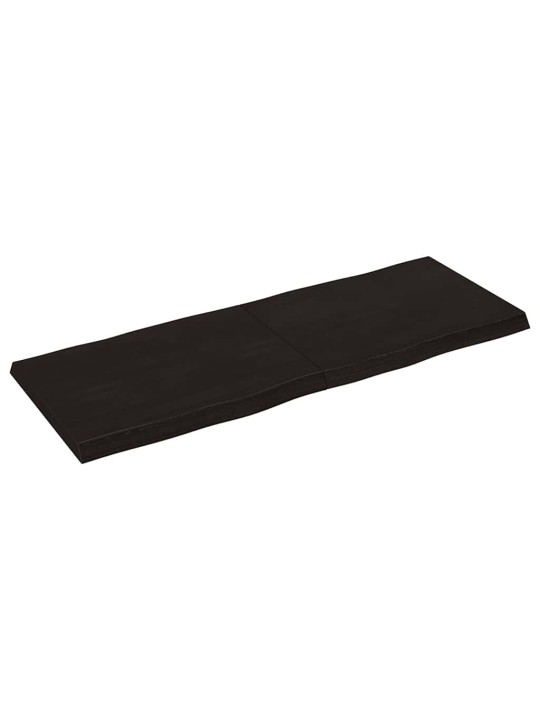 Stolní deska tmavě hnědá 160x60x(2-6)cm ošetřený dub živá hrana