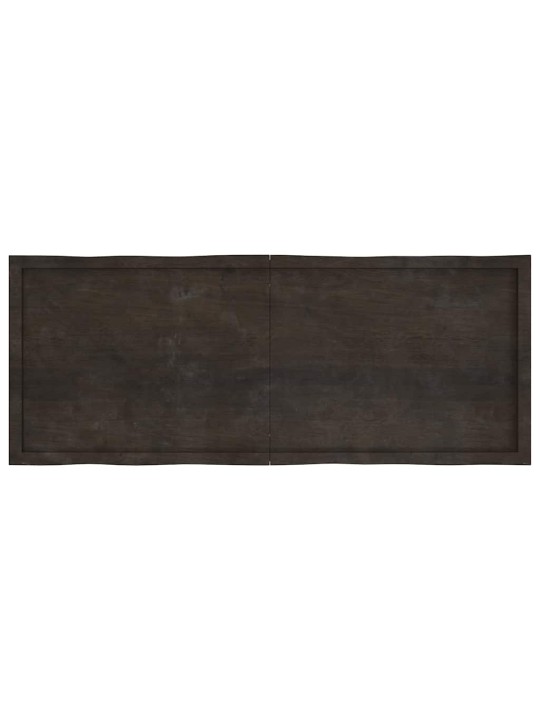 Stolní deska tmavě hnědá 160x60x(2-6)cm ošetřený dub živá hrana