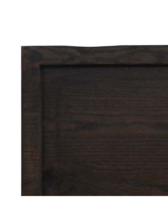 Stolní deska tmavě hnědá 160x60x(2-6)cm ošetřený dub živá hrana