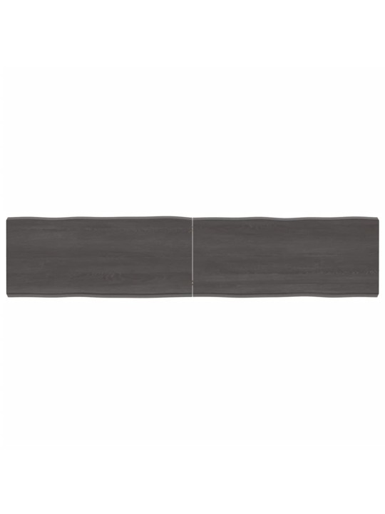 Stolní deska tmavě hnědá 180x40x(2-6)cm ošetřený dub živá hrana