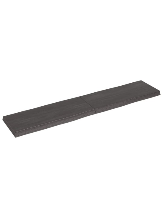 Stolní deska tmavě hnědá 180x40x(2-6)cm ošetřený dub živá hrana