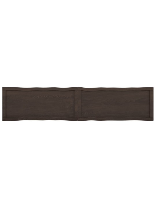 Stolní deska tmavě hnědá 180x40x(2-6)cm ošetřený dub živá hrana