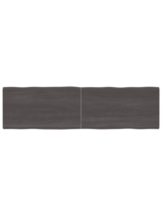 Stolní deska tmavě hnědá 180x50x(2-4)cm ošetřený dub živá hrana