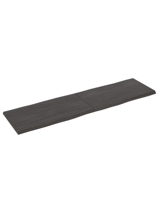 Stolní deska tmavě hnědá 180x50x(2-4)cm ošetřený dub živá hrana