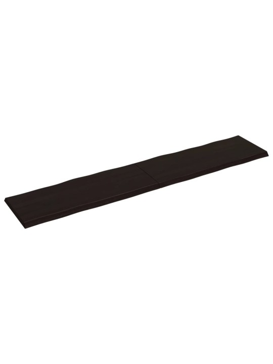 Stolní deska tmavě hnědá 200x40x(2-4)cm ošetřený dub živá hrana