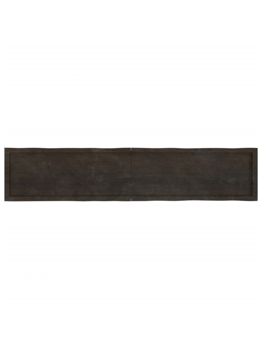 Stolní deska tmavě hnědá 200x40x(2-4)cm ošetřený dub živá hrana