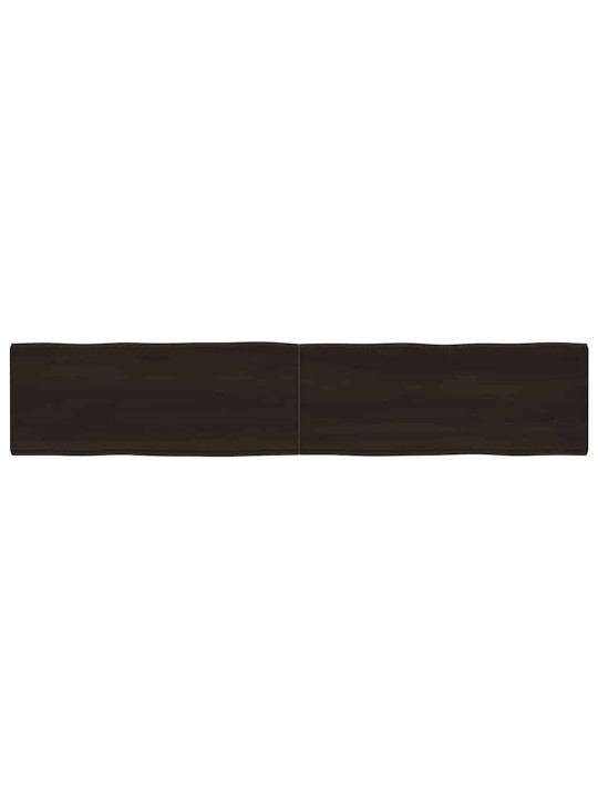 Stolní deska tmavě hnědá 200x40x(2-6)cm ošetřený dub živá hrana