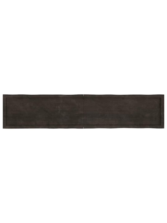 Stolní deska tmavě hnědá 200x40x(2-6)cm ošetřený dub živá hrana