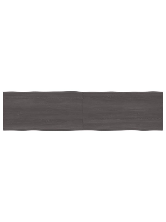 Stolní deska tmavě hnědá 200x50x(2-4)cm ošetřený dub živá hrana