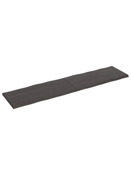 Stolní deska tmavě hnědá 200x50x(2-4)cm ošetřený dub živá hrana