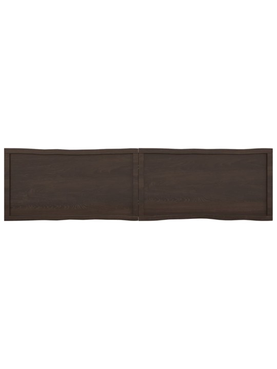 Stolní deska tmavě hnědá 200x50x(2-4)cm ošetřený dub živá hrana