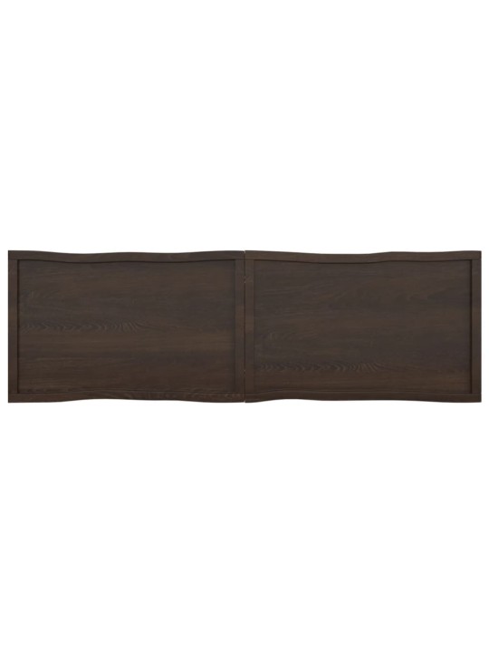 Stolní deska tmavě hnědá 200x60x(2-4)cm ošetřený dub živá hrana