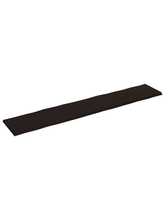 Stolní deska tmavě hnědá 220x40x(2-4)cm ošetřený dub živá hrana