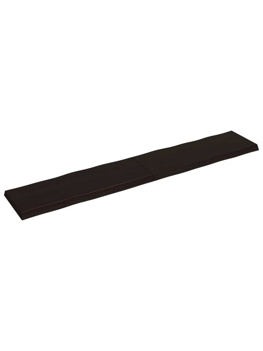 Stolní deska tmavě hnědá 220x40x(2-6)cm ošetřený dub živá hrana