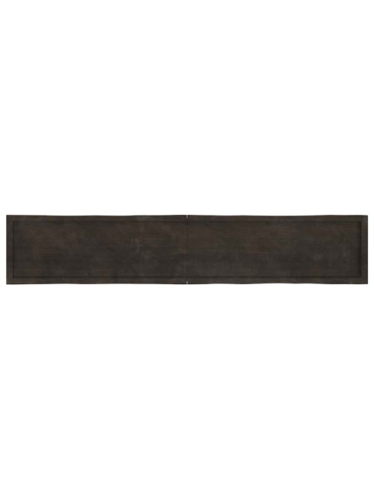 Stolní deska tmavě hnědá 220x40x(2-6)cm ošetřený dub živá hrana