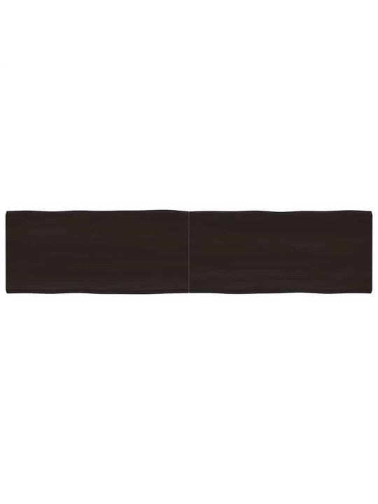 Stolní deska tmavě hnědá 220x50x(2-4)cm ošetřený dub živá hrana