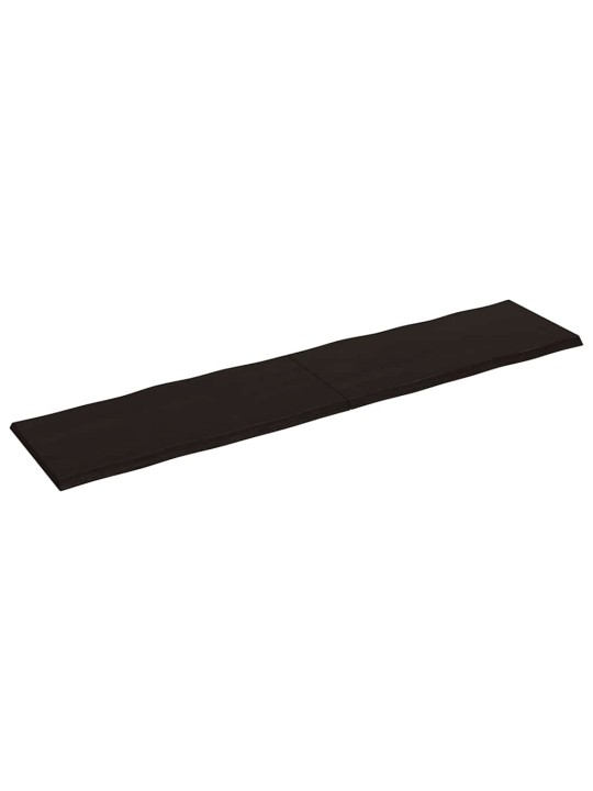 Stolní deska tmavě hnědá 220x50x(2-4)cm ošetřený dub živá hrana