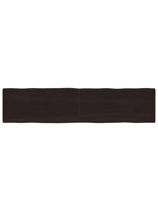 Stolní deska tmavě hnědá 220x50x(2-6)cm ošetřený dub živá hrana