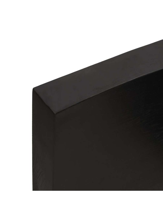 Stolní deska tmavě hnědá 220x50x(2-6)cm ošetřený dub živá hrana
