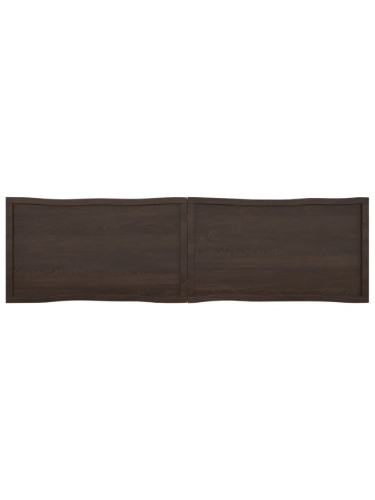 Stolní deska tmavě hnědá 220x60x(2-4)cm ošetřený dub živá hrana