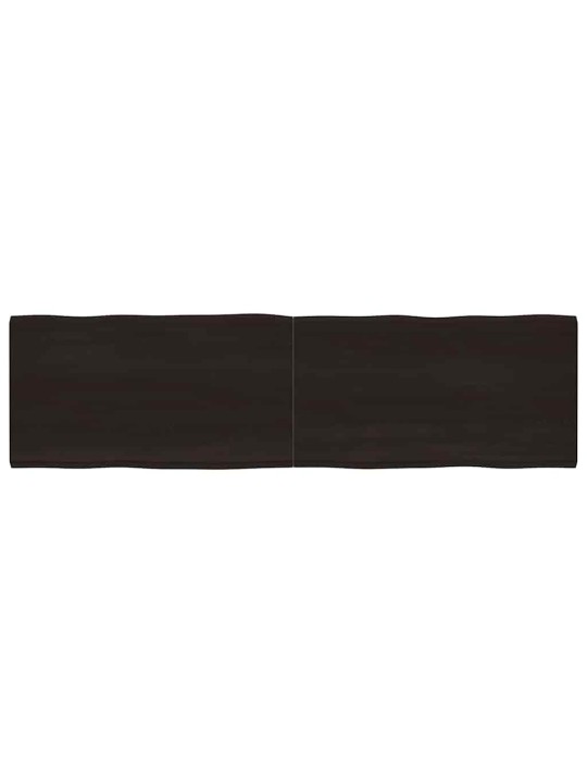 Stolní deska tmavě hnědá 220x60x(2-6)cm ošetřený dub živá hrana