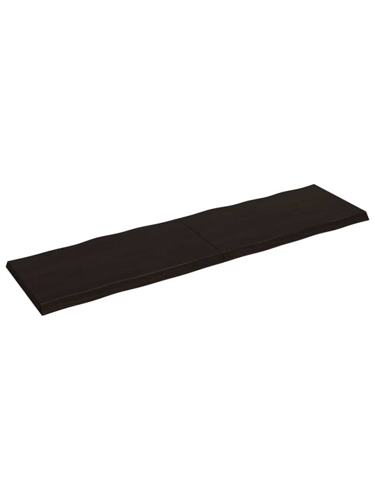 Stolní deska tmavě hnědá 220x60x(2-6)cm ošetřený dub živá hrana