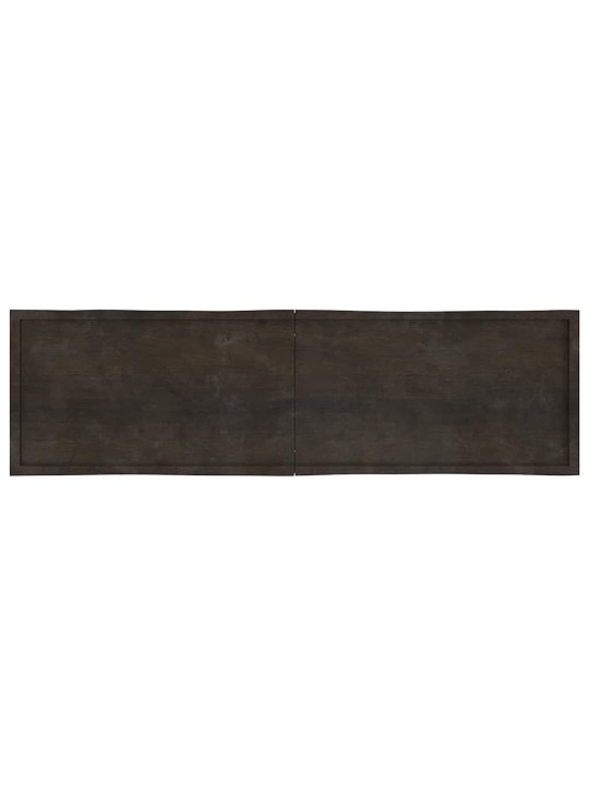 Stolní deska tmavě hnědá 220x60x(2-6)cm ošetřený dub živá hrana