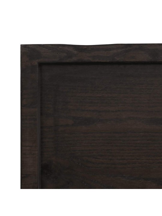 Stolní deska tmavě hnědá 220x60x(2-6)cm ošetřený dub živá hrana