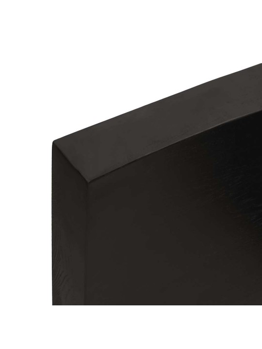 Stolní deska tmavě hnědá 220x60x(2-6)cm ošetřený dub živá hrana