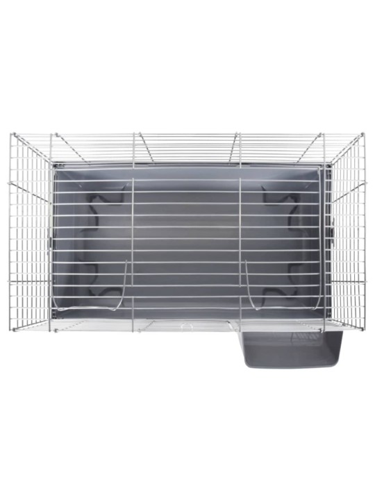 Klec pro malá zvířata šedá 100 x 53 x 46 cm polypropylen a kov