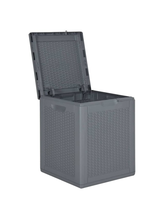 Zahradní úložný box šedý PP ratan 90 l