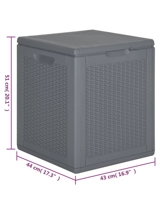 Zahradní úložný box šedý PP ratan 90 l