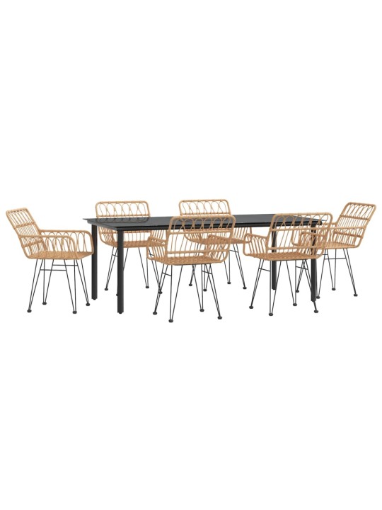 7dílný zahradní jídelní set polyratan