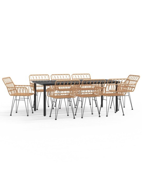 9dílný zahradní jídelní set polyratan