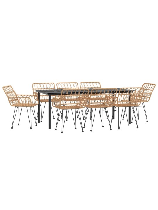 9dílný zahradní jídelní set polyratan