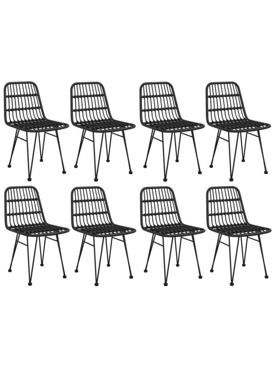 9dílný zahradní jídelní set černý polyratan